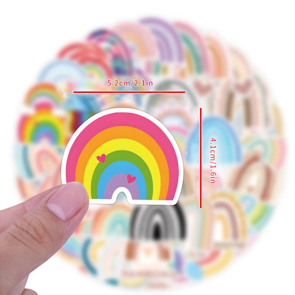 60-120 Rainbow Stickers Children's Birthday Party Cartoon Graffiti Stickers Notebook Water Cup Stickers