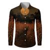 Men's Halloween Print Long Sleeve Button-down Shirt