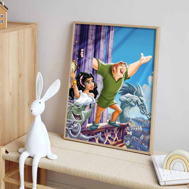 Disney Diamond Painting Complete Set Classic Scene Illustrations of The Hunchback of Notre Dame 5D Diamond Painting Cross Stitch Mosaic Home Decor