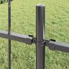 Garden Fence Panel 2 Pcs Gray 3.4 X 0.8 M Powder Coated Steel