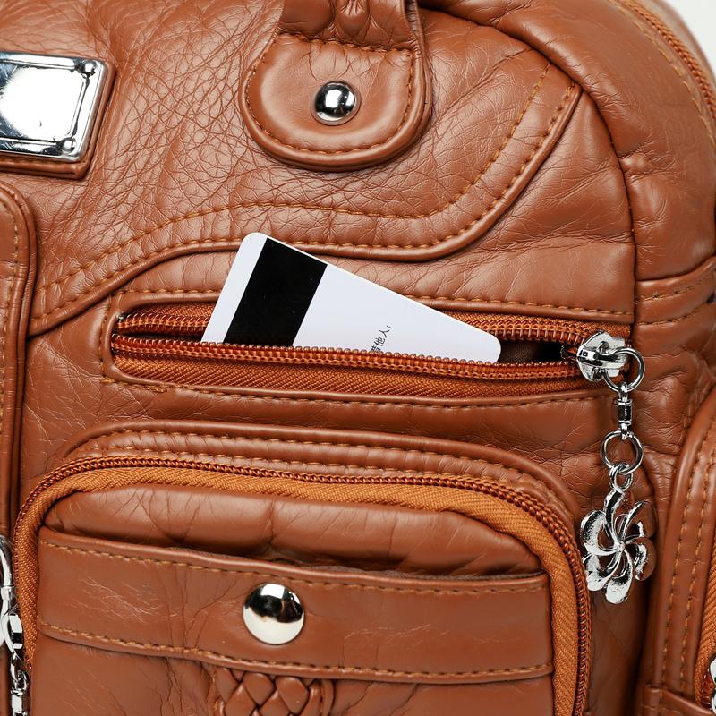 Damehåndveske med stor kapasitet pendler skulderveske mykt skinn crossbody-veske