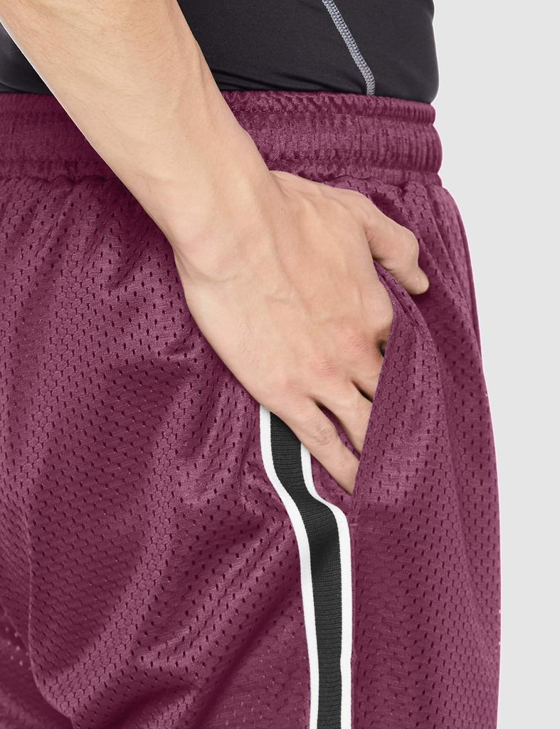 Champion CAGERS Mesh Shorts with a Size M C3-TB544 Men's Quick-Drying, Antibacterial, Odor-Resistant One-Point Logo, Maroon,