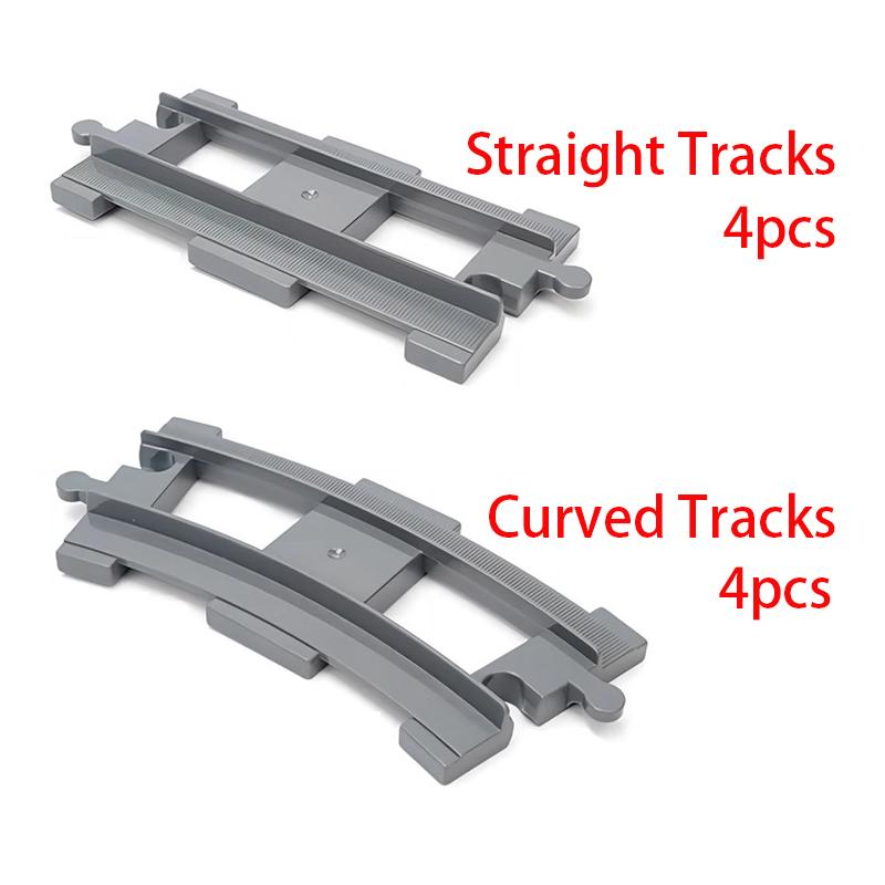 Oversized Size Option Constructing Block Bricks Train Tracks Crossover Parts Switch Straight Curved Duploes Accessories DIY Toy Perfect For Children