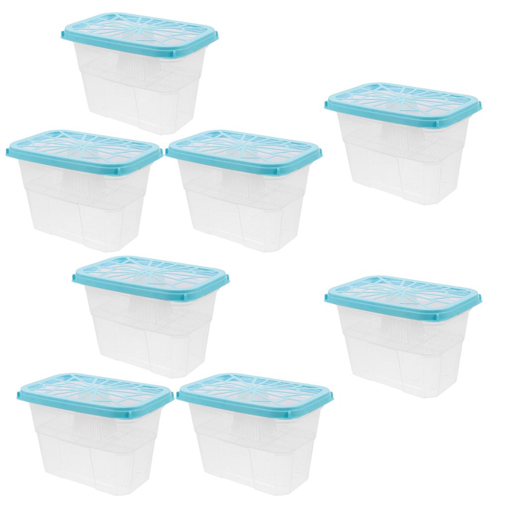 8pcs Reusable Moisture Absorber Box Empty Dehumidifier Container For Closet Bathroom Wardrobe Storage Refillable Plastic