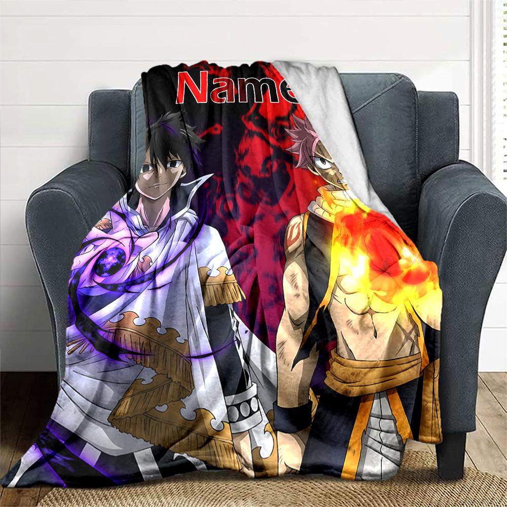Customizable Fairy Tail2 Throw Blanket – Personalized Name, All-Season Cozy Snug Blanket, Machine Washable, Personalized Blanket