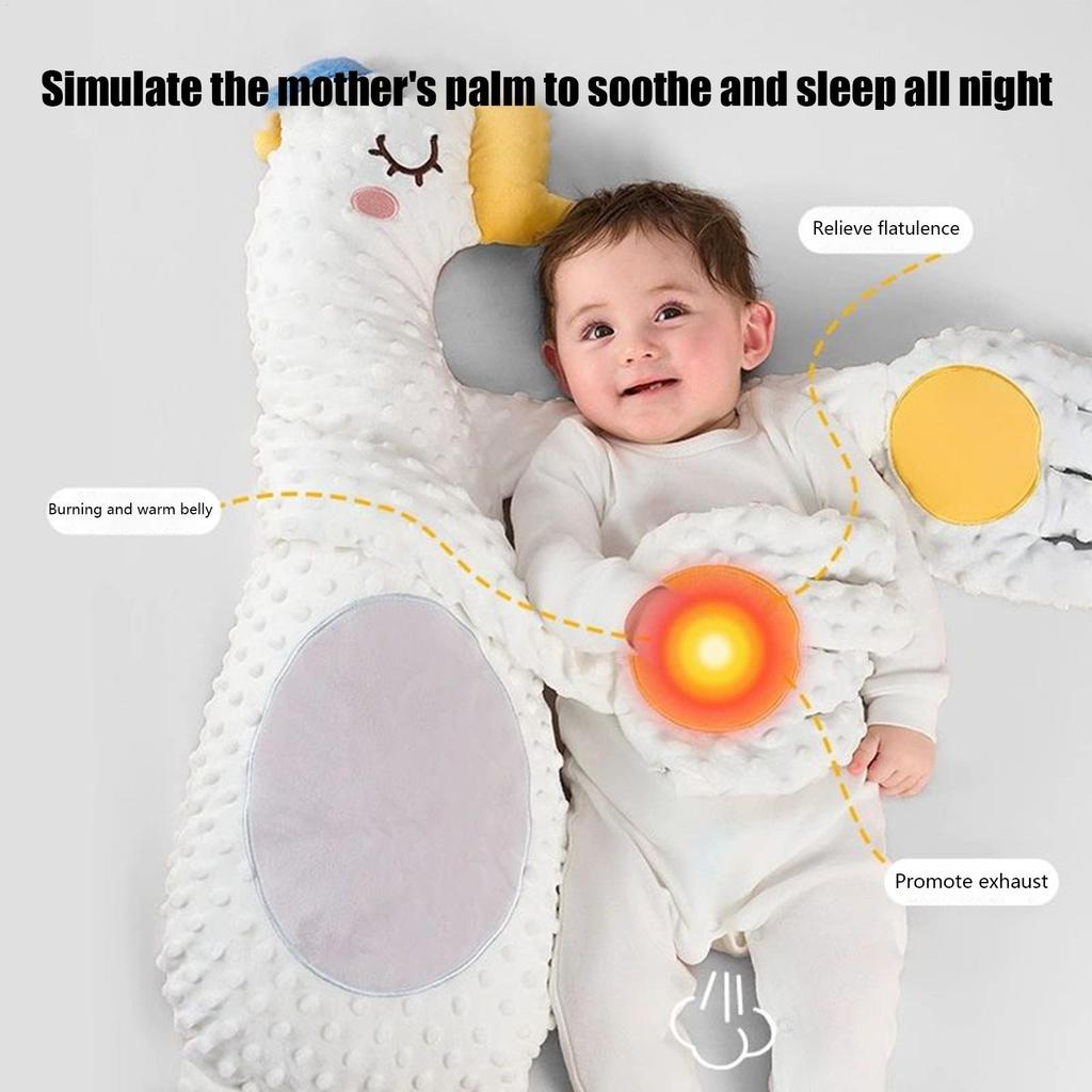 3 Modes Baby Patting Pillow for Sleep Soothers Musical Cozy Animal Cushion Interactive Soothing Patting Sleeping Toy for Toddler
