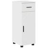 Bathroom Furniture Set 4 Pcs High Gloss White Plywood and Metal