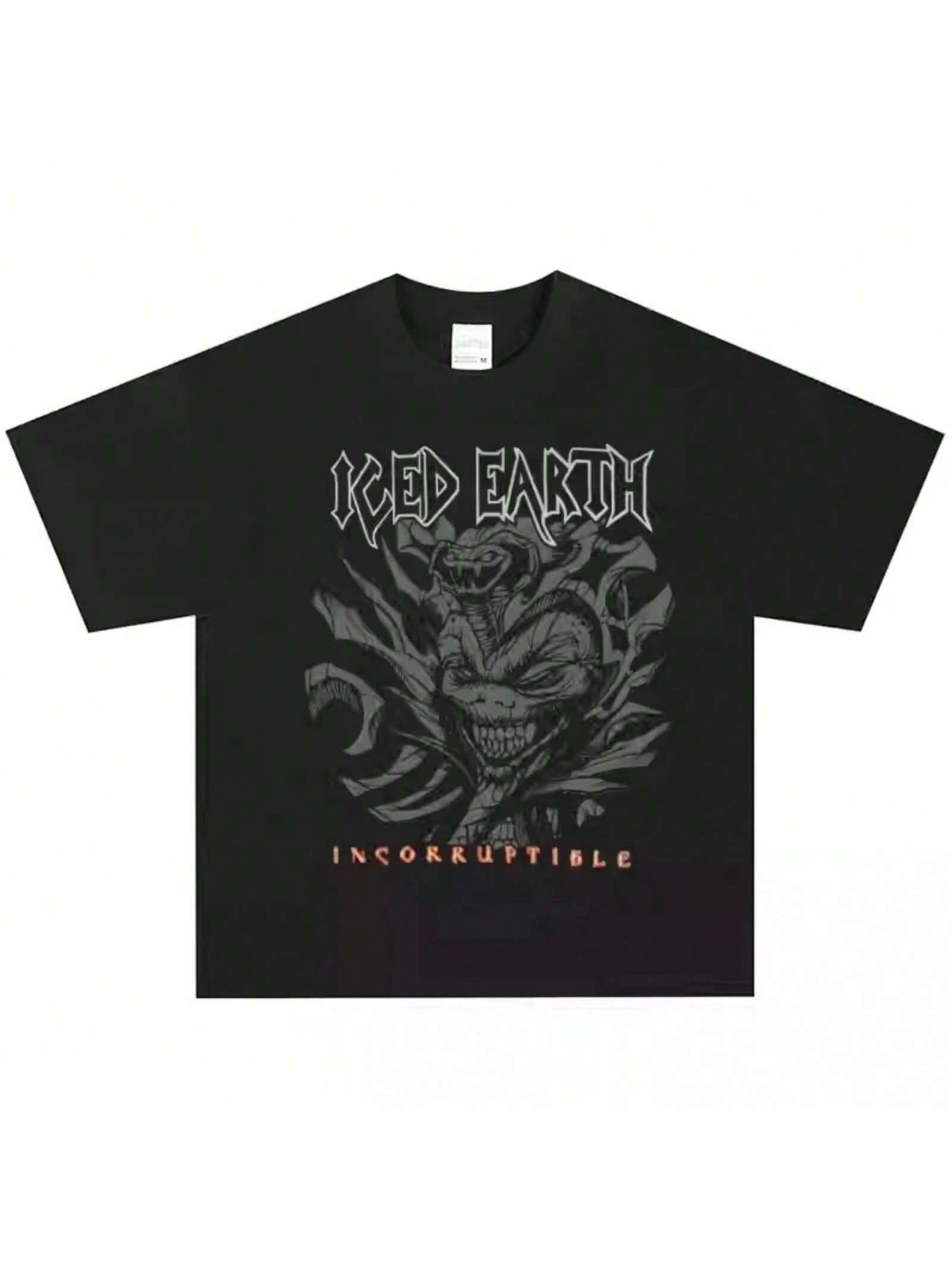 2025 Iced Earth Band Rock T-Shirt American Retro Street Do Old Heavy Hip Hop Short Sleeve High Quality Luxury Brand Selling S разноцветный