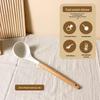 Silicone Spatula & Ladle Set with White Wood Handles - Non-stick Kitchenware for Stir-fry & Baby Food