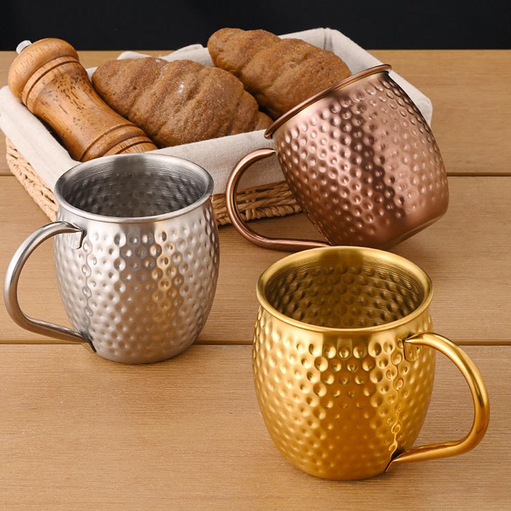 Moscow Pony Cup, Hammer Patterned Cup with 304 Stainless Steel Inner Liner, Suitable for Cold Drinks, Beer, Cocktails, Bars