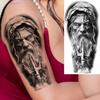1 Sheet Cool Lion Tiger Zeus Jesus Wolf Temporary Tattoos For Men Women Adults, Long Lasting Waterproof Temp Fake Tattoo Sticker