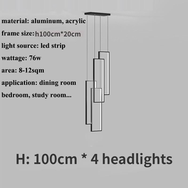 Modern LED Stair Long Chandelier Geometry Villa Duplex Pendant Lamps Luster Luxury Loft Living Room Hanging Light Fixture