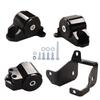 Black 3 Bolts Engine Motor Mount Bracket kit For Honda Civic EK B16 B18 B20 B & D Series 96-00 Aluminum  BILEET
