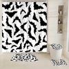 Halloween Bat Bathroom Set - Spooky Shower Curtain, Toilet Cover & Rugs, Goth Decor Gift, Soft Durable Materials For Daily Use