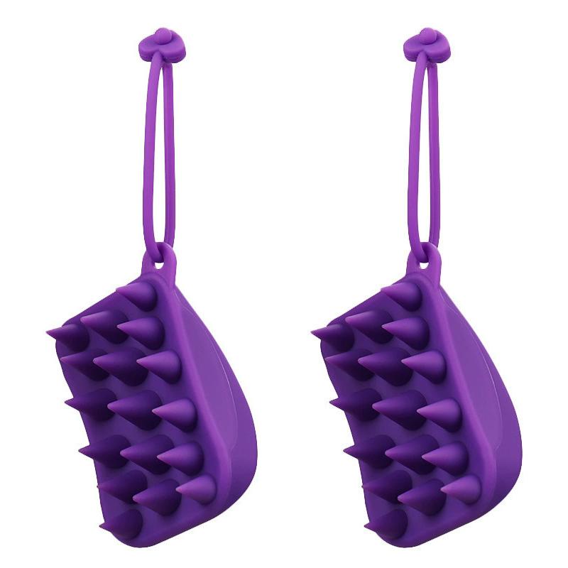 

Wet & Dry Scalp Massage Brush, Silicone Shampoo Tool for Deep Cleansing & Relaxation, Hangable & Portable фіолетовий
