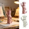 Modern Minimalist Room Decor 3D Printed Cat Statue, Mini Liberty Figurine with Fish, Artistic Creative Gifts for Lovers Animal Ornament Bookshelf