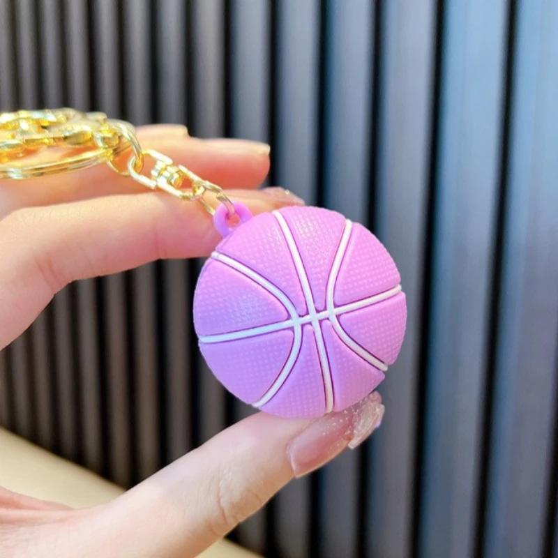 1/2Pcs Keyring Holder Creative Colorful Key Accessories Basketball Keychain 9 Colors Car Key Chain Plastic Ball Bag Pendant