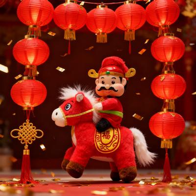 Muñeco de Caballo Año 2026 Año del Caballo Símbolo de Riqueza Talismán para Decoración de Año Nuevo Chino Souvenir del Zodiaco Regalo