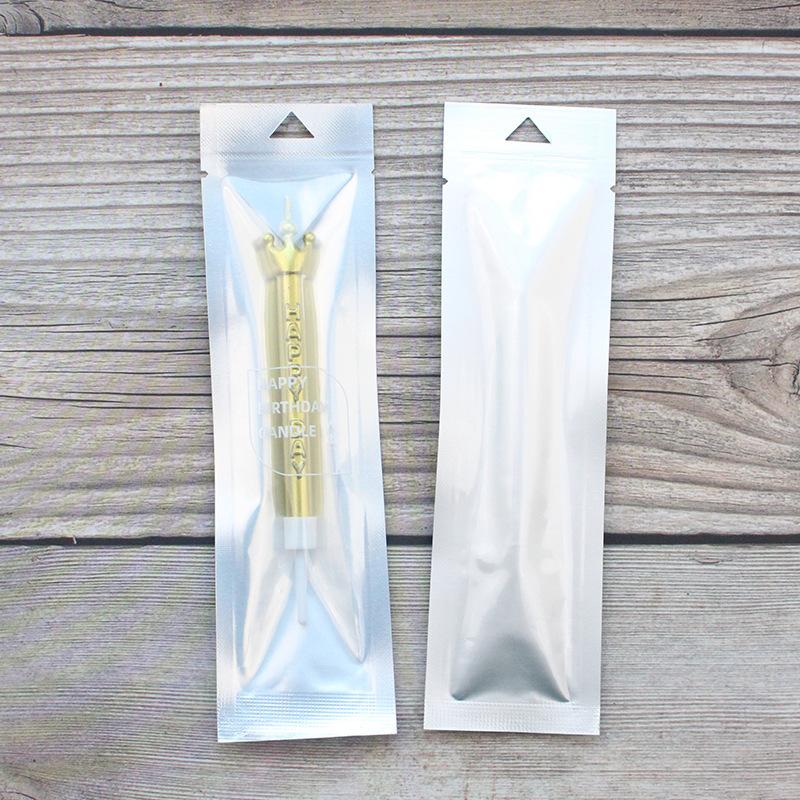 

New Birthday Cake Crown Letter Single Thick Candle Children s Party Decoration Electroplated Gold Silver Candle Silver bagged crown letter candle