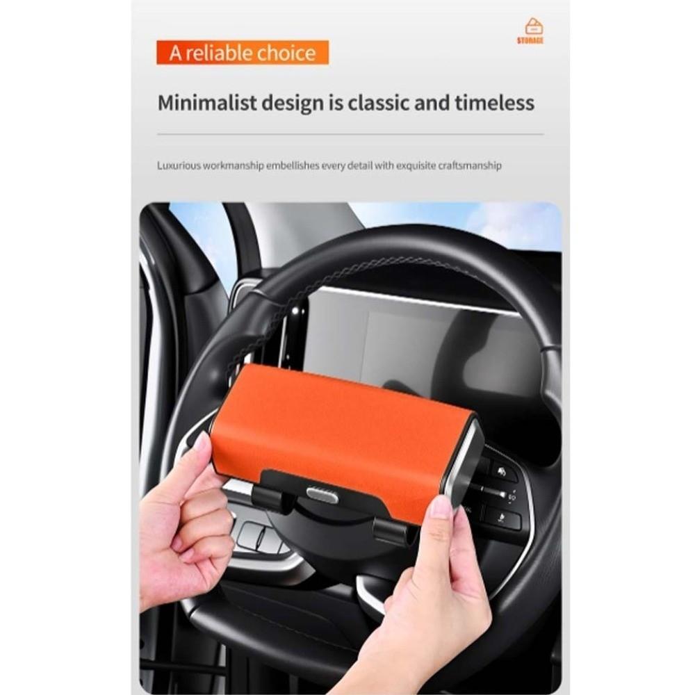 PU Leather Sun Visor Glasses Holder Glasses Protection Storage Box  Can Store AI Glasses