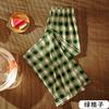 Womens High-Waisted Wide-Leg Plaid Trousers Lightweight Flowy Loose Fit Casual Pants 2026
