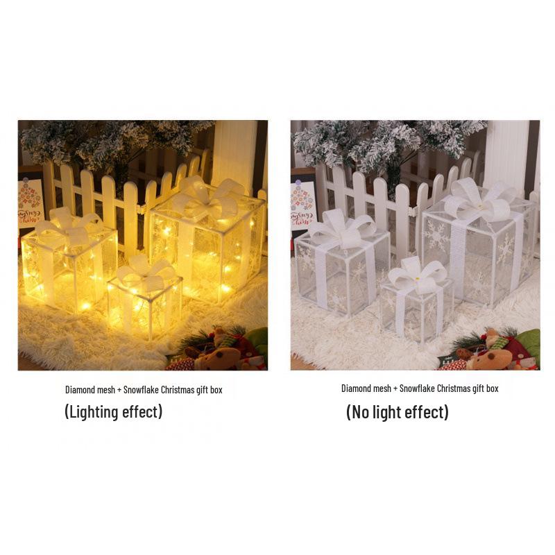 Cross-Border Christmas Luminous Gift Box Set: Outdoor Decorative Lights for Courtyard & Mall Display