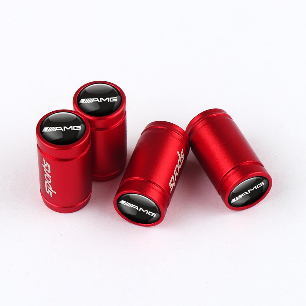 4pcs Auto Wheel Tire Valve Cap Dust Cover Car SPORTS Badge Decora For Mercedes Benz AMG W124 W202 W203 W204 W210 W211 W212 W220