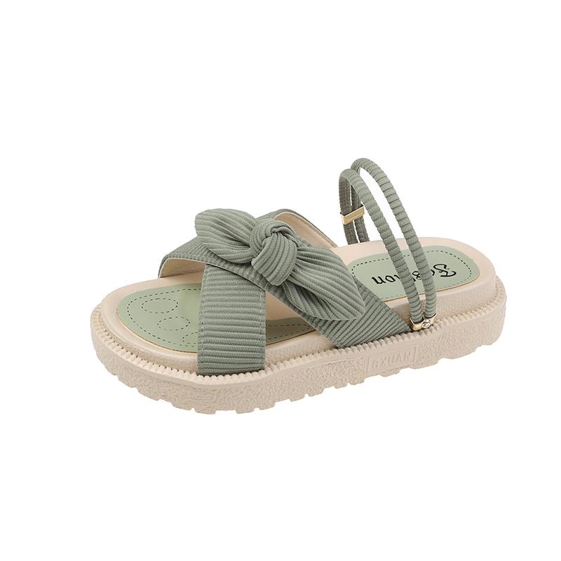Fashion Women Sandalias Summer Fairy Style 2024 New Fashion Student Platform Roman Lady Sands Flat Shoes Cute Slippers