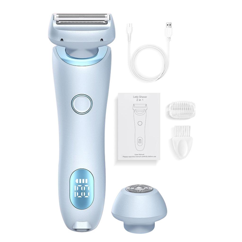 2 In 1 Bikini Trimmer Face Shavers Hair Removal for Underarms Legs Ladies Body Trimmer Electric Razors for Women IPX7 Waterproof