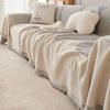 Modern Geometric Sofa Cover Fringed Soft Flannel Four Seasons Universal Home Office Three-seater Couch Slipcover Furniture Protector