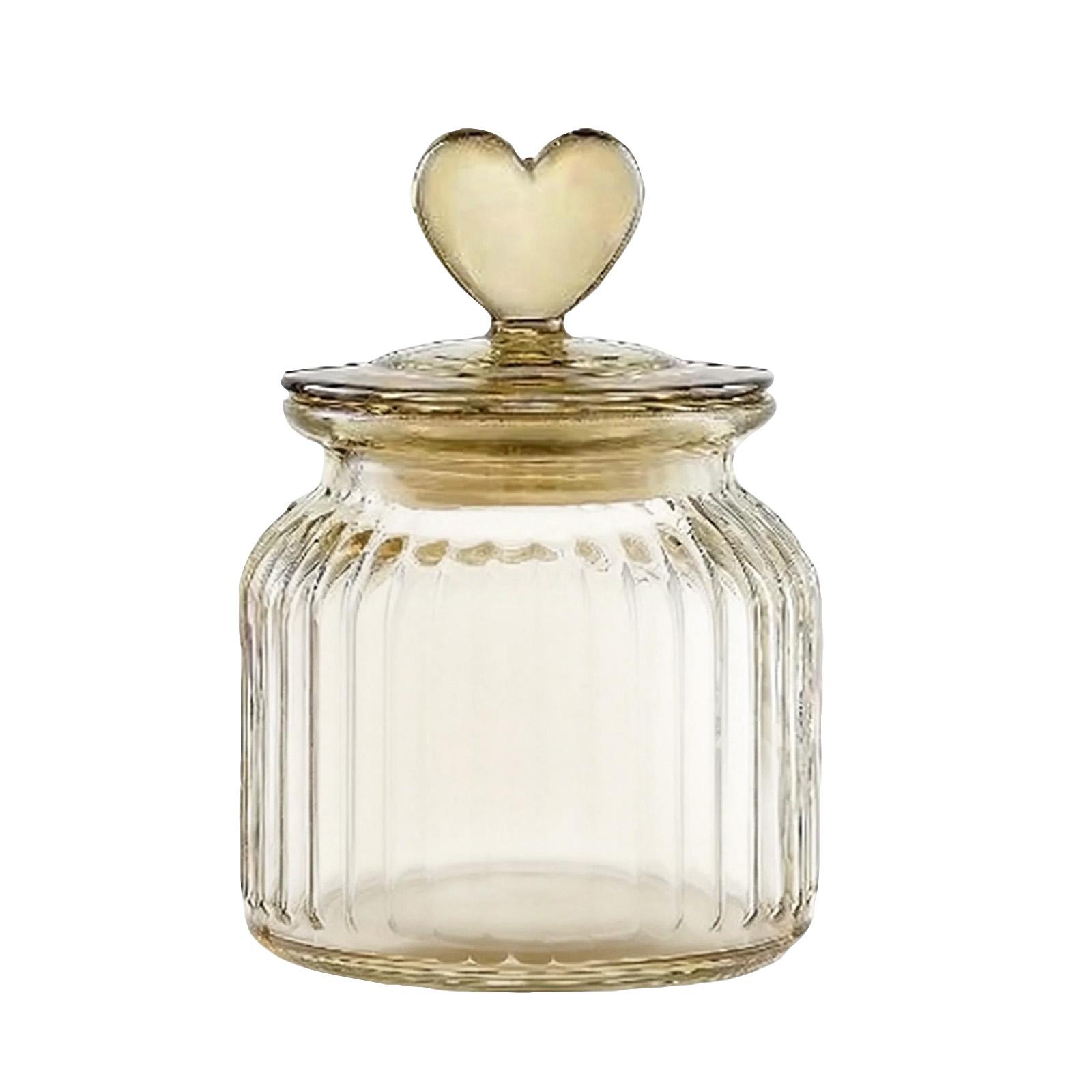 

Heart Shaped Sealed Lid Glass Jar, Amber Colored Sealed Jar, Used For Storing Tea And Coffee. Kitchen Decoration. one size