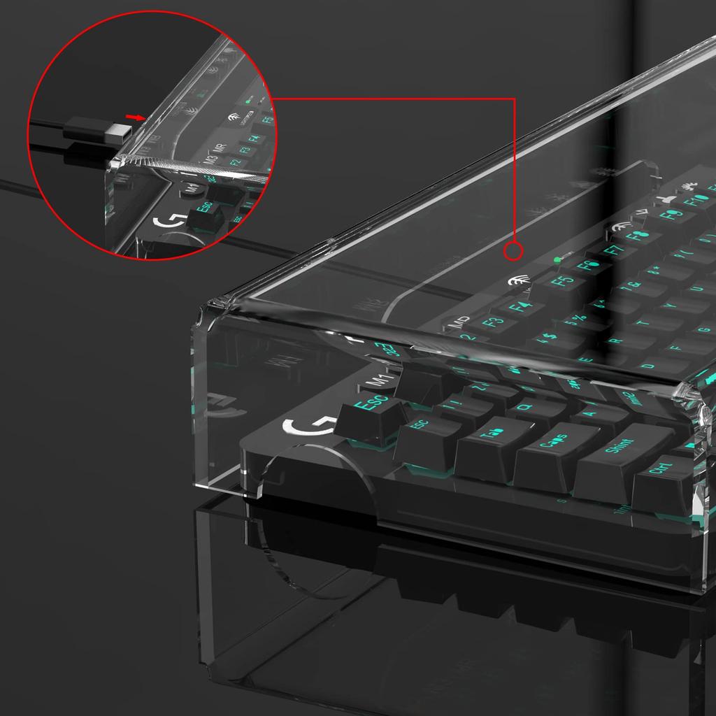Geekria Keyboard Cover Case Compatible with Logitech G PRO/G913 TKL Tenkeyless Wireless Mechanical Gaming Keyboard, Clear Acrylic Protective Cover