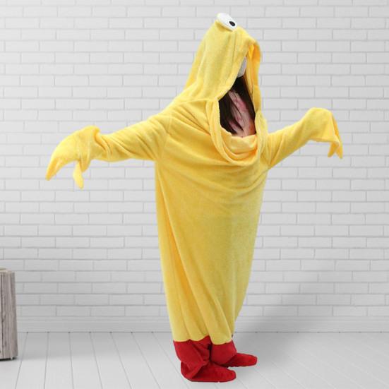 

Спальный мешок в форме жареных креветок с героями мультфильмов, сплошной цвет, утолщенная фланель, свободное, пригодное для носки, с капюшоном, супермягкое, полная защита, теплое одеяло для путешествий L жёлтый