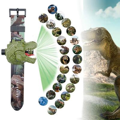 Schüleruhr Lernspielzeug Kinderuhr Cartoon Dinosaurier Projektionsuhr Digitale Armbanduhr