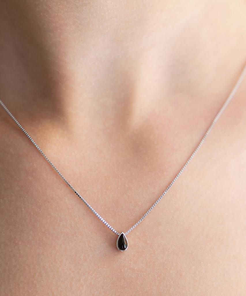 Tatiana (Silver 925) Mini Waterdrop Pendant Necklace Nz2516 Onyx