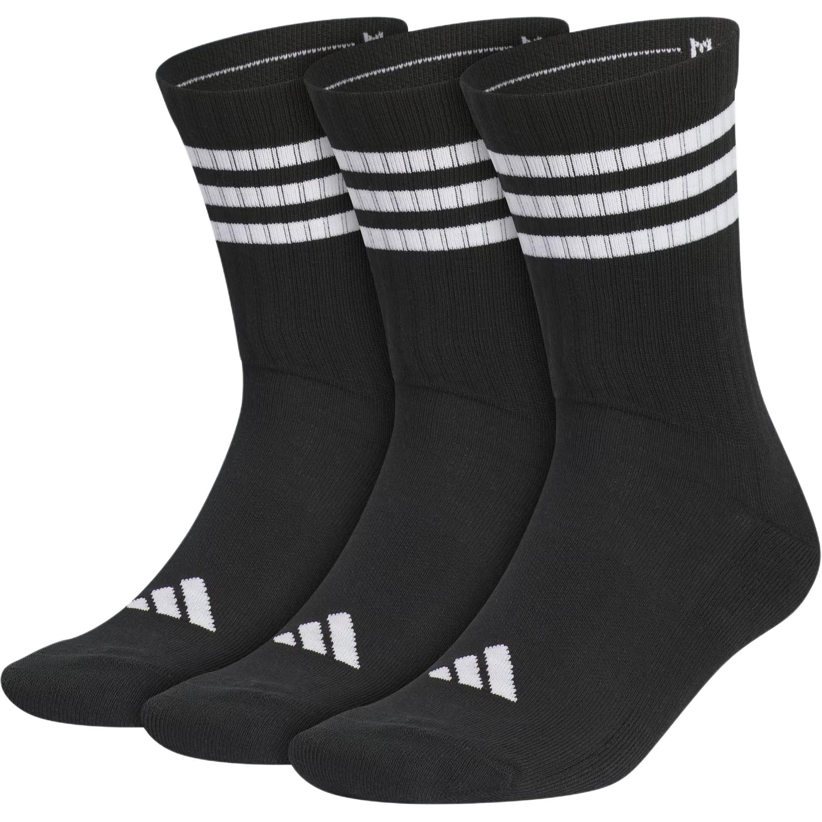 Adidas CUSHIONED CREW Socks Unisex 3 Pack Black/White JN4866 S
