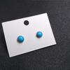 Buyee 925 Sterling Silver Female Stud Earring Natural Turquoise Earring for Women Fashion Simple Round Fine Jewelry Earring Gift