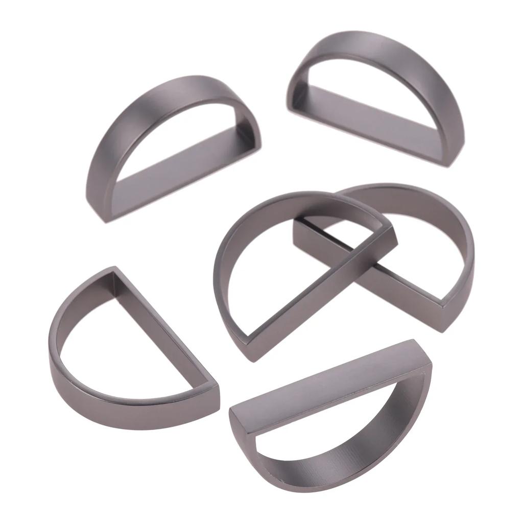 6 pièces Anneaux en Alliage pour Serviettes Porte-Serviettes de Table Or/Argent/Noir Mat 4,7 cm/1,85 Pouce Design Simple Décoration Mariage Anniversaire Fête