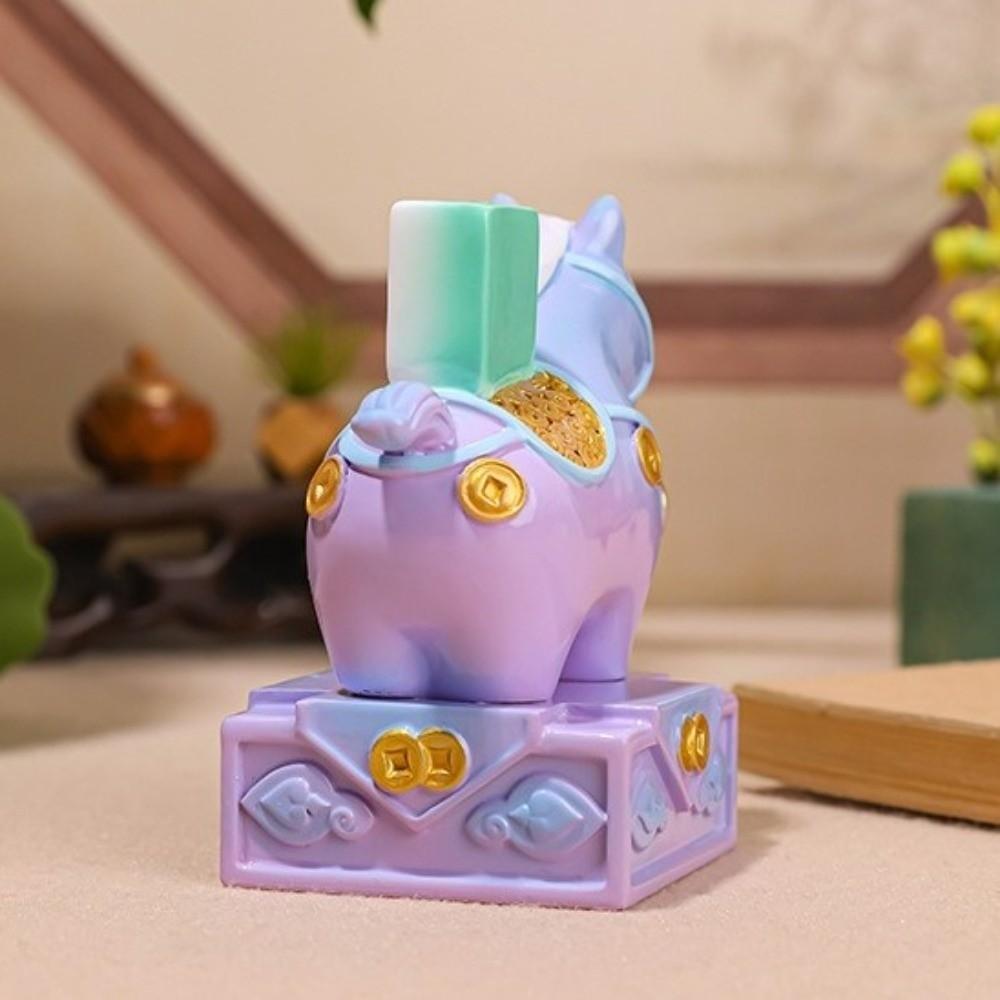 Resin Zodiac Horse Figurines Seal Shape Horse Mascot Collectible Desktop Ornament  Gift Giving