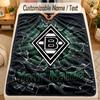 Flannel BlanketBorussia Mönchengladbach Custom Name Text Personalized Soft Warm Throw Blanket Home Decor Gift