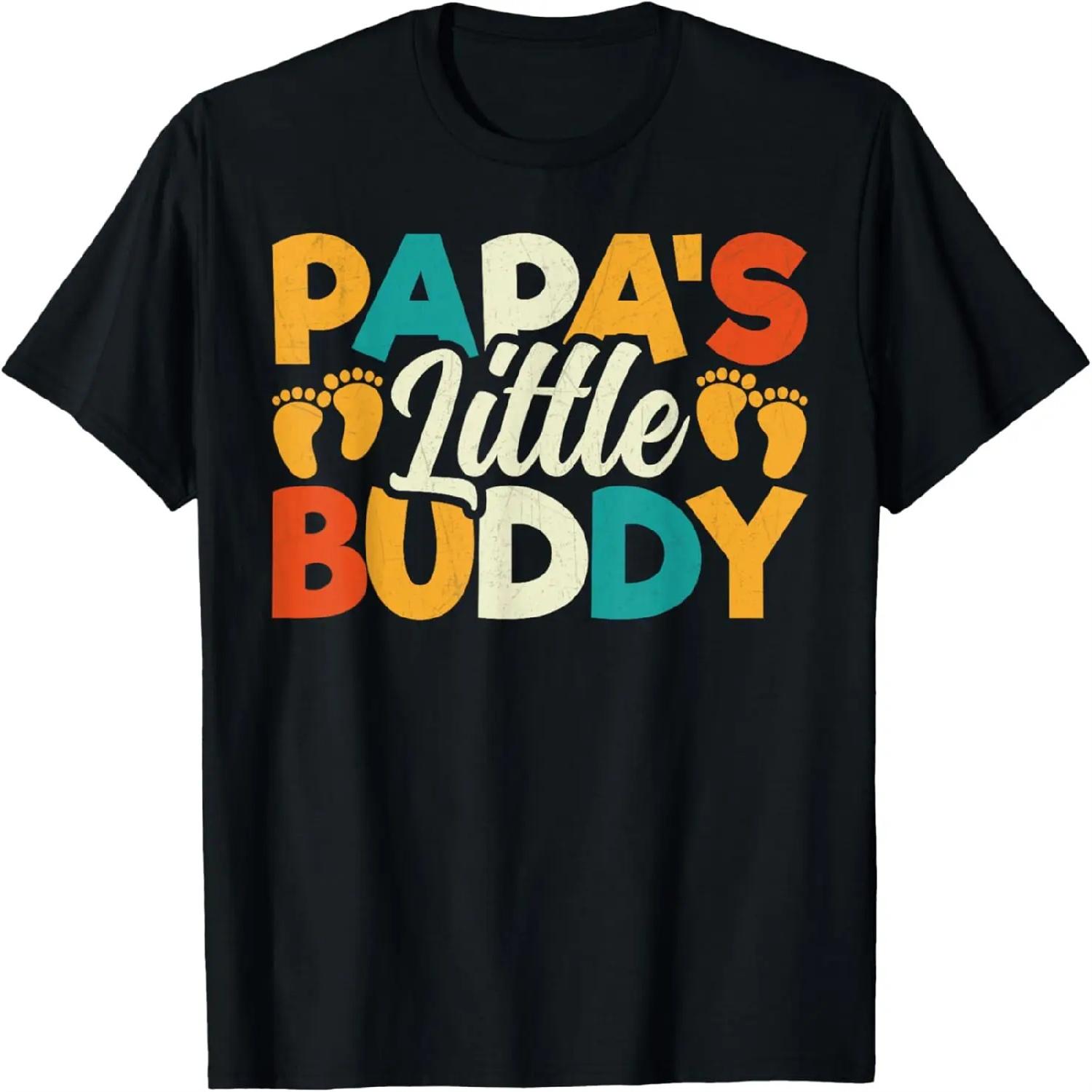 

Kids Papa s Little Buddy - Vintage Style Dad Fathers Day T-Shirt XXXXXL різнокольоровий