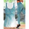 3D Fresh Blooming Flower Print Women's Fashionable and Versatile Two-piece Set Suitable for Home, Daily Sports and Leisure