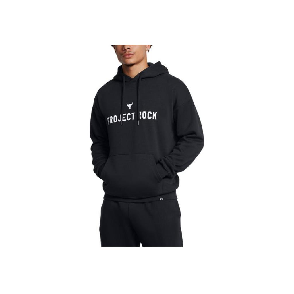 Under Armour Project Rock Letter Print Comfortable Fashion Hoodie Men hoodies Black 1386882-001