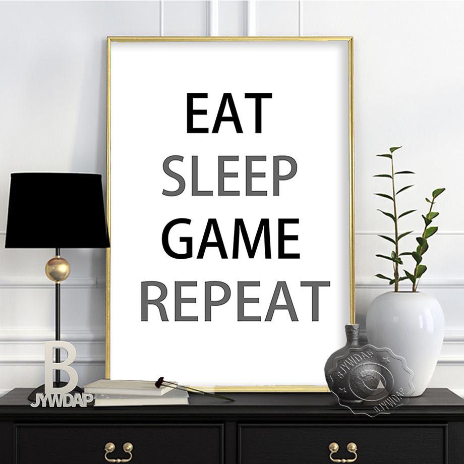Game Illustration Gamer Quotes Poster Canvas Painting Posters and Prints Wall Art Pictures for Living Room Cuadros Home Decor No Frame