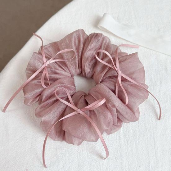 Hair Tie High Elasticity Bowknot Decor Mesh Ballet Style Hair Rope No Damage Non-Slip Lightweight Breathable Summer Hair Accessories