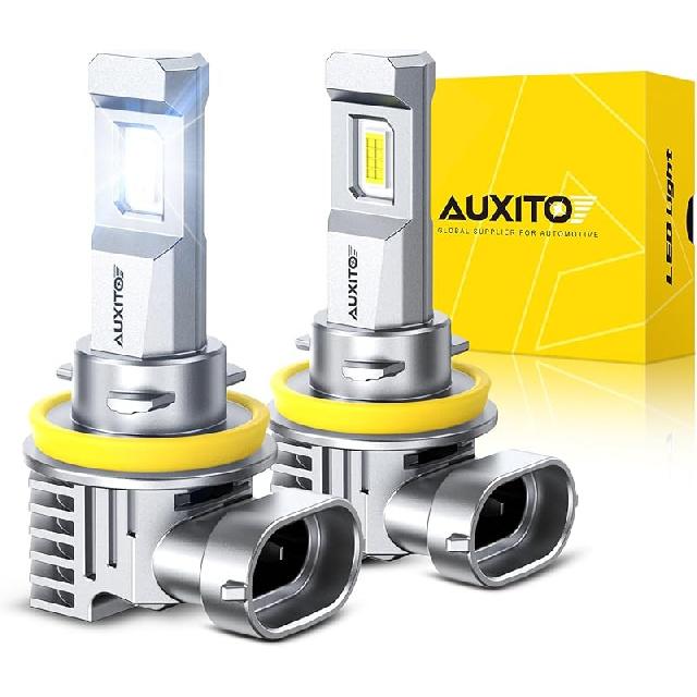 AUXITO 2024 Upgraded H4 LED Bulb, 1:1 Mini Size No Adapter Required, 6500K White, Non-Polarity, 9003 LED Fog Lights, Plug And Play, Pack Of 2
