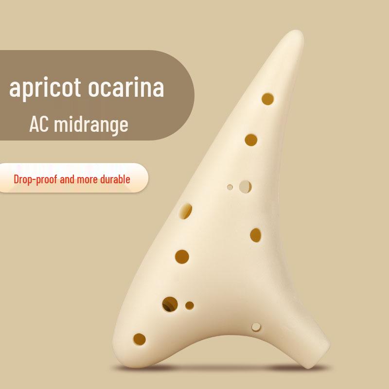 

12-Hole Alto C Key Beginner Resin Ocarina: Student & Professional Level, Durable & Drop-Resistant абрикосовый