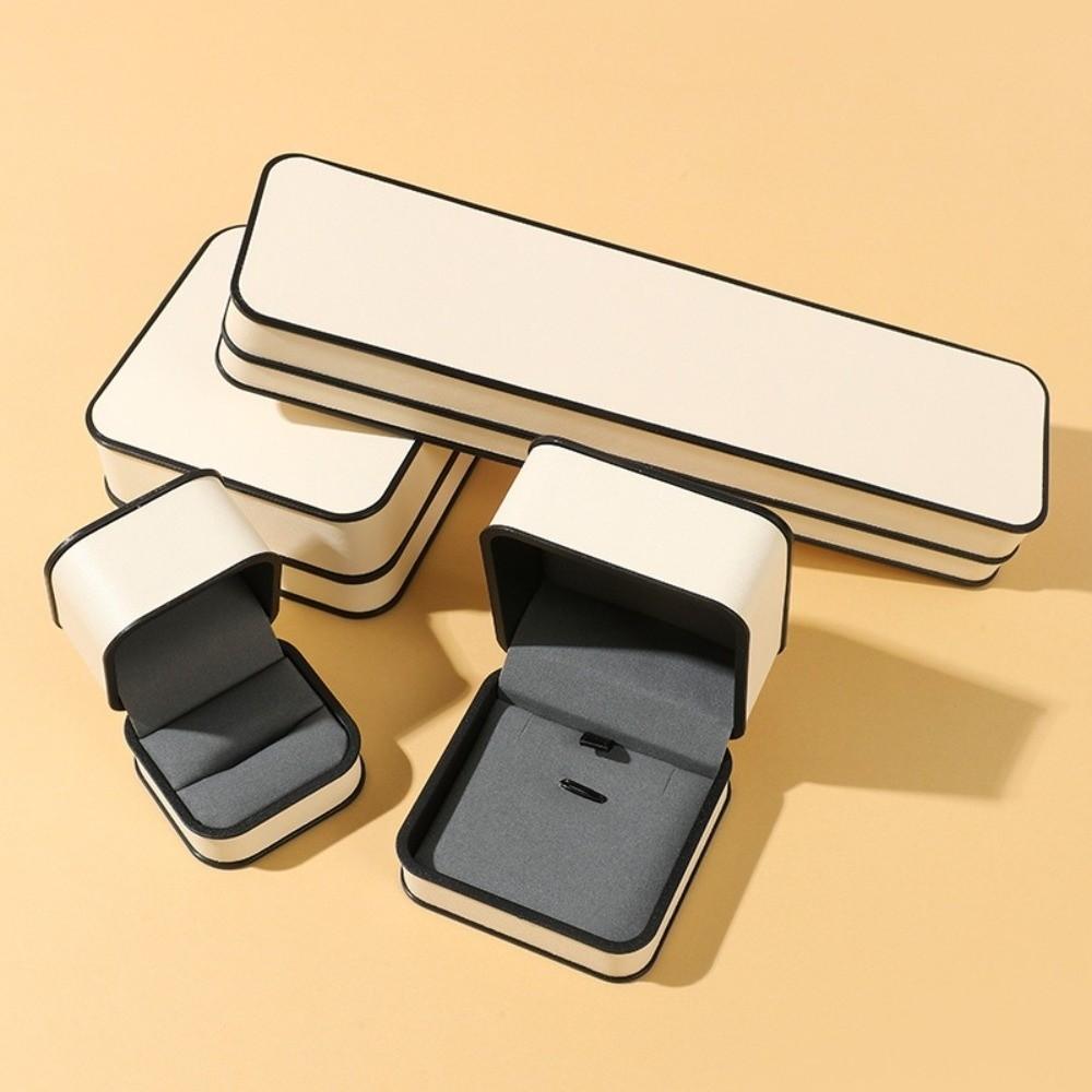 Velvet-lined Earring Box PU Jewelry Box Fashion Ring Bracelet Necklace Organizer