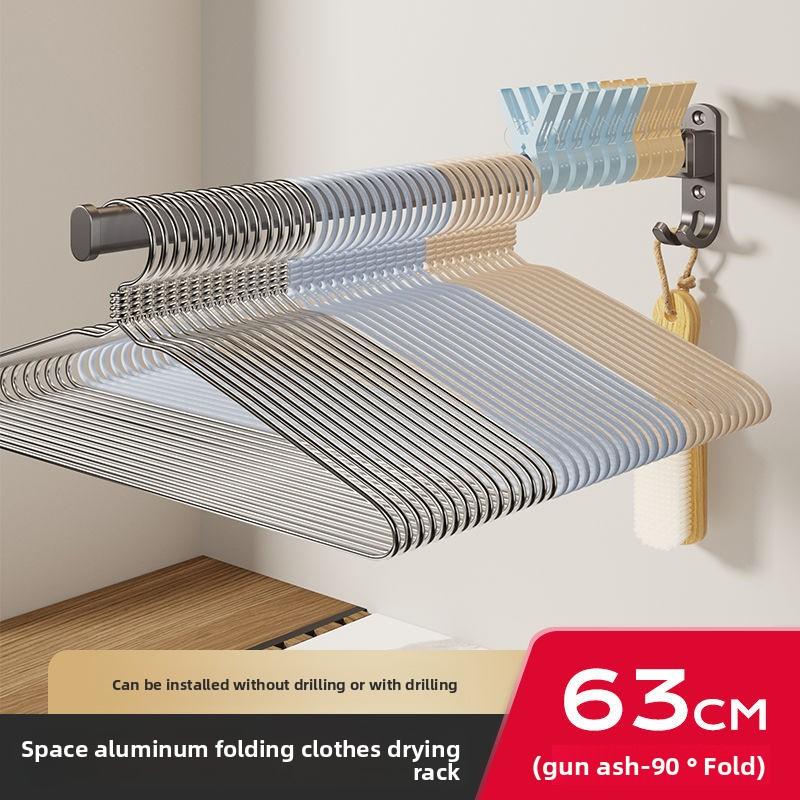 Multi-functional No-Drilling Home Balcony Storage Wall-Mounted Clothes Rail