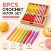 Colorful Grip Crochet Hooks 2.5-6.0mm Sizes Yarn Needles Set Aluminium Crochet Hooks  For Beginners